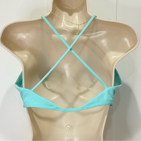 Left On Friday Reef Bikini Top Aqua Blue XL Multi Strap Cross Back Beachy Vacay - Picture 6 of 8